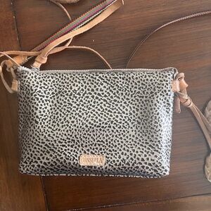 Consuela Black and Tan Crossbody Bag with Structured Elegance